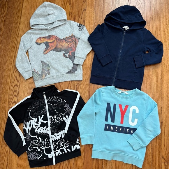 H&M / ID Ideology little boys bundle 4 pieces hoodie and sweatshirt 4-6Years - Picture 1 of 16